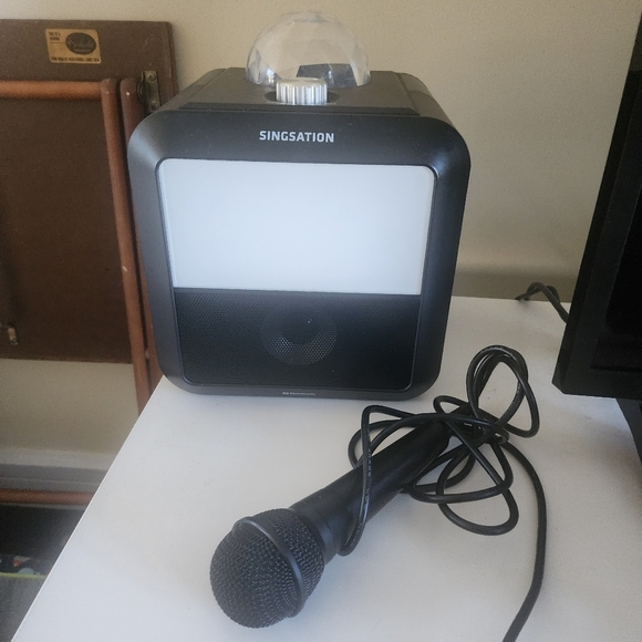 Black Karaoke Machine with Microphone - Picture 3 of 6